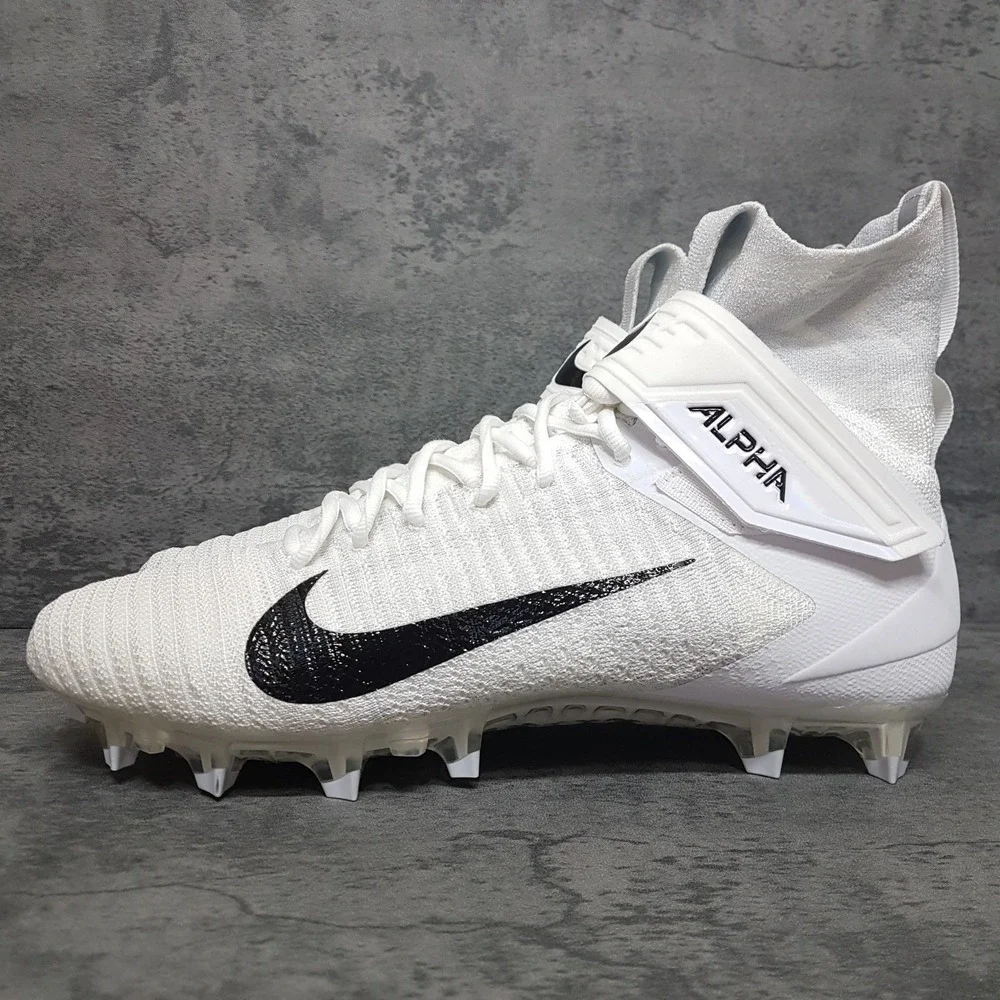 NIKE Alpha Menace Elite 2 Football Cleats Mens‎ Size 14 White AO3374-101 Nby